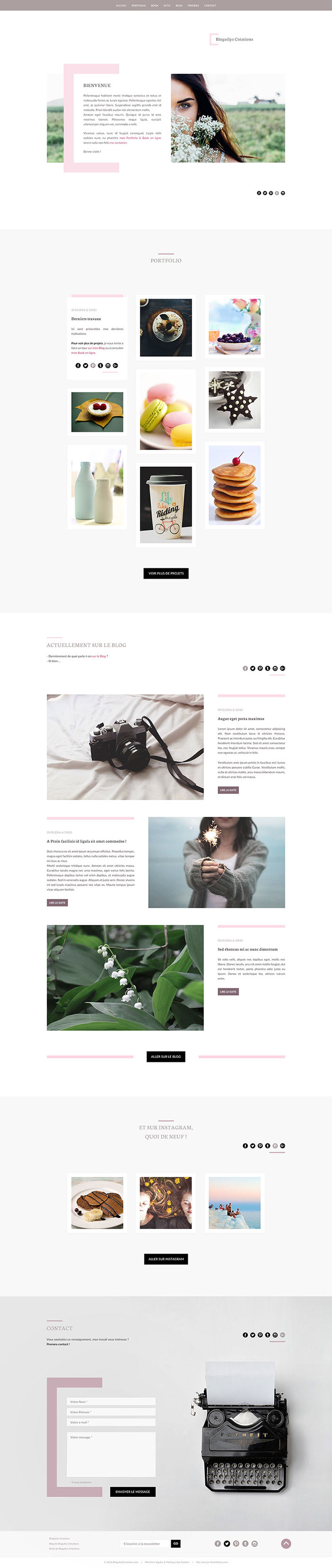 One page Bloguilys Créations - Portfolio