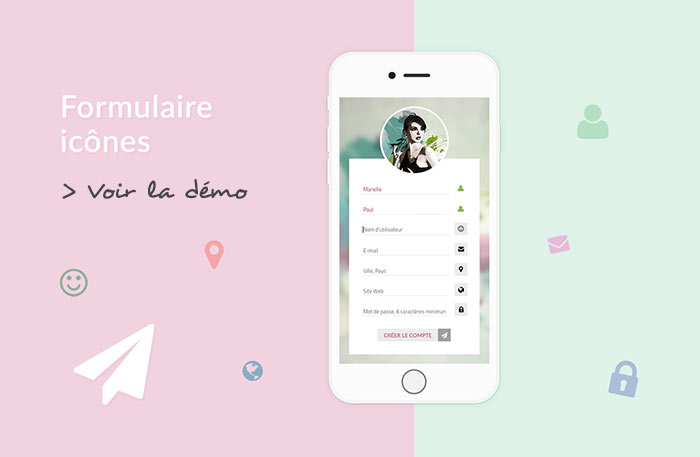 Formulaire icônes (version gif animé)